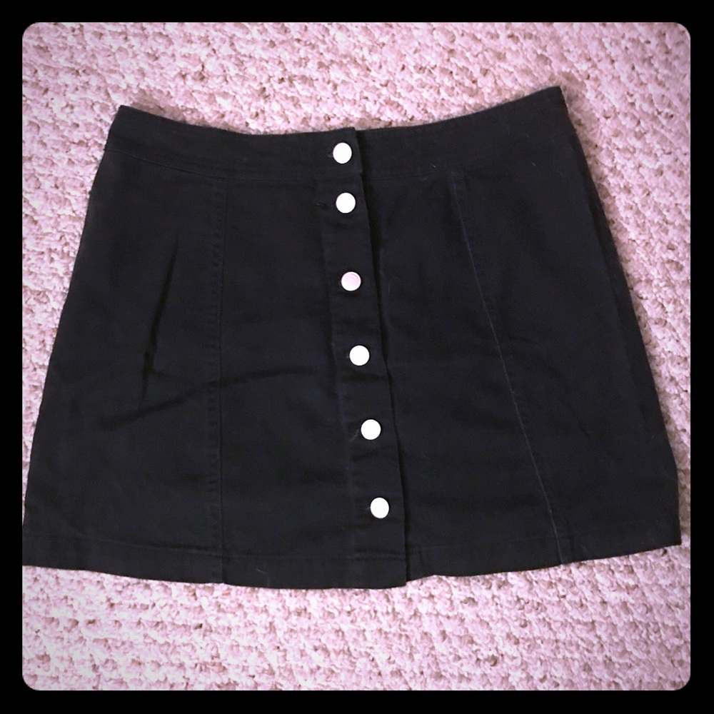 Black button up skirt